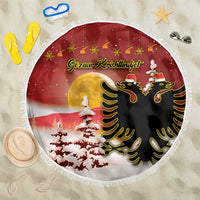 Albania Christmas Beach Blanket Gezuar Krishtlindjet - Wonder Print Shop