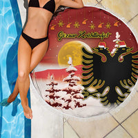Albania Christmas Beach Blanket Gezuar Krishtlindjet - Wonder Print Shop