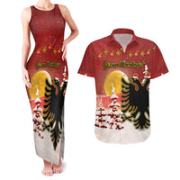 Personalized Albania Christmas Couples Matching Tank Maxi Dress and Hawaiian Shirt Gezuar Krishtlindjet - Wonder Print Shop