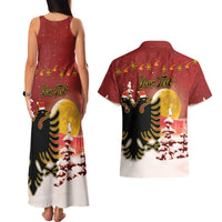 Personalized Albania Christmas Couples Matching Tank Maxi Dress and Hawaiian Shirt Gezuar Krishtlindjet - Wonder Print Shop