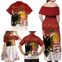 Personalized Albania Christmas Family Matching Off Shoulder Maxi Dress and Hawaiian Shirt Gezuar Krishtlindjet - Wonder Print Shop