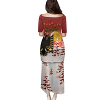 Personalized Albania Christmas Family Matching Puletasi and Hawaiian Shirt Gezuar Krishtlindjet - Wonder Print Shop