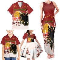 Personalized Albania Christmas Family Matching Tank Maxi Dress and Hawaiian Shirt Gezuar Krishtlindjet - Wonder Print Shop