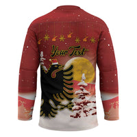 Personalized Albania Christmas Hockey Jersey Gezuar Krishtlindjet - Wonder Print Shop
