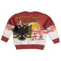 Personalized Albania Christmas Kid Ugly Christmas Sweater Gezuar Krishtlindjet - Wonder Print Shop