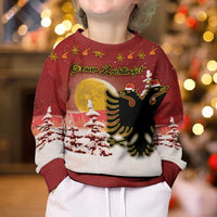 Personalized Albania Christmas Kid Ugly Christmas Sweater Gezuar Krishtlindjet - Wonder Print Shop