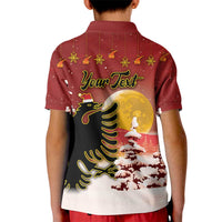 Personalized Albania Christmas Kid Polo Shirt Gezuar Krishtlindjet - Wonder Print Shop