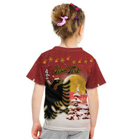 Personalized Albania Christmas Kid T Shirt Gezuar Krishtlindjet - Wonder Print Shop