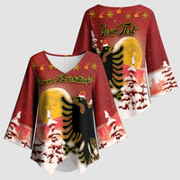 Personalized Albania Christmas Kimono Sleeve Blouse Gezuar Krishtlindjet - Wonder Print Shop
