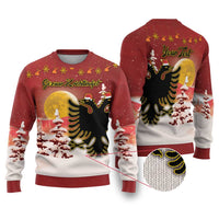 Personalized Albania Christmas Ugly Christmas Sweater Gezuar Krishtlindjet - Wonder Print Shop