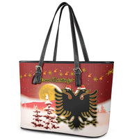 Albania Christmas Leather Tote Bag Gezuar Krishtlindjet - Wonder Print Shop
