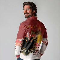 Personalized Albania Christmas Long Sleeve Polo Shirt Gezuar Krishtlindjet - Wonder Print Shop