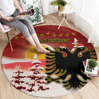 Albania Christmas Round Carpet Gezuar Krishtlindjet - Wonder Print Shop