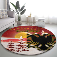 Albania Christmas Round Carpet Gezuar Krishtlindjet - Wonder Print Shop