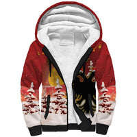 Personalized Albania Christmas Sherpa Hoodie Gezuar Krishtlindjet - Wonder Print Shop
