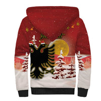 Personalized Albania Christmas Sherpa Hoodie Gezuar Krishtlindjet - Wonder Print Shop