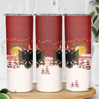 Personalized Albania Christmas Skinny Tumbler Gezuar Krishtlindjet - Wonder Print Shop