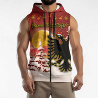 Personalized Albania Christmas Sleeveless Zip Hoodie Gezuar Krishtlindjet - Wonder Print Shop
