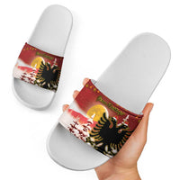 Albania Christmas Slide Sandals Gezuar Krishtlindjet - Wonder Print Shop