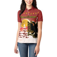 Personalized Albania Christmas Women Polo Shirt Gezuar Krishtlindjet - Wonder Print Shop