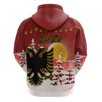Personalized Albania Christmas Zip Hoodie Gezuar Krishtlindjet - Wonder Print Shop