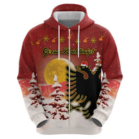 Personalized Albania Christmas Zip Hoodie Gezuar Krishtlindjet - Wonder Print Shop