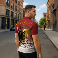 Personalized Albania Christmas Zipper Polo Shirt Gezuar Krishtlindjet - Wonder Print Shop