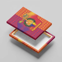 Andorra Christmas Canvas Wall Art Coat Of Arms With Wreath Xmas - Wonder Print Shop