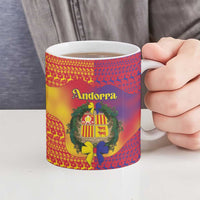 Andorra Christmas Ceramic Mug Coat Of Arms With Wreath Xmas - Wonder Print Shop