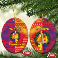 Andorra Christmas Ceramic Ornament Coat Of Arms With Wreath Xmas - Wonder Print Shop
