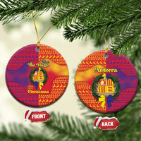 Andorra Christmas Ceramic Ornament Coat Of Arms With Wreath Xmas - Wonder Print Shop