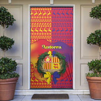 Andorra Christmas Door Cover Coat Of Arms With Wreath Xmas - Wonder Print Shop