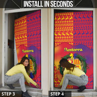 Andorra Christmas Door Cover Coat Of Arms With Wreath Xmas - Wonder Print Shop