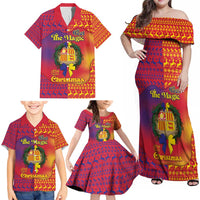 Andorra Christmas Family Matching Off Shoulder Maxi Dress and Hawaiian Shirt Coat Of Arms With Wreath Xmas - Wonder Print Shop