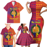 Andorra Christmas Family Matching Short Sleeve Bodycon Dress and Hawaiian Shirt Coat Of Arms With Wreath Xmas - Wonder Print Shop