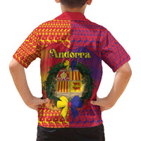 Andorra Christmas Family Matching Tank Maxi Dress and Hawaiian Shirt Coat Of Arms With Wreath Xmas - Wonder Print Shop