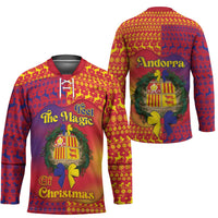 Andorra Christmas Hockey Jersey Coat Of Arms With Wreath Xmas - Wonder Print Shop