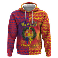 Andorra Christmas Hoodie Coat Of Arms With Wreath Xmas - Wonder Print Shop