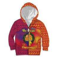 Andorra Christmas Kid Hoodie Coat Of Arms With Wreath Xmas - Wonder Print Shop
