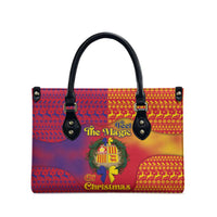 Andorra Christmas Leather Bag Coat Of Arms With Wreath Xmas - Wonder Print Shop