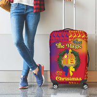 Andorra Christmas Luggage Cover Coat Of Arms With Wreath Xmas - Wonder Print Shop