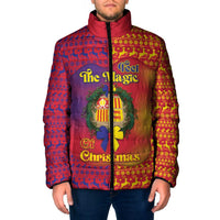 Andorra Christmas Padded Jacket Coat Of Arms With Wreath Xmas - Wonder Print Shop