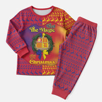 Andorra Christmas Pajama Set Coat Of Arms With Wreath Xmas - Wonder Print Shop