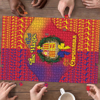 Andorra Christmas Puzzle Coat Of Arms With Wreath Xmas - Wonder Print Shop
