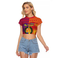 Andorra Christmas Raglan Cropped T Shirt Coat Of Arms With Wreath Xmas - Wonder Print Shop