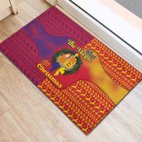 Andorra Christmas Rubber Doormat Coat Of Arms With Wreath Xmas - Wonder Print Shop