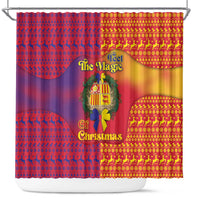 Andorra Christmas Shower Curtain Coat Of Arms With Wreath Xmas - Wonder Print Shop