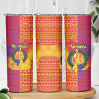 Andorra Christmas Skinny Tumbler Coat Of Arms With Wreath Xmas - Wonder Print Shop