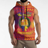 Andorra Christmas Sleeveless Hoodie Coat Of Arms With Wreath Xmas - Wonder Print Shop
