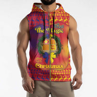 Andorra Christmas Sleeveless Zip Hoodie Coat Of Arms With Wreath Xmas - Wonder Print Shop